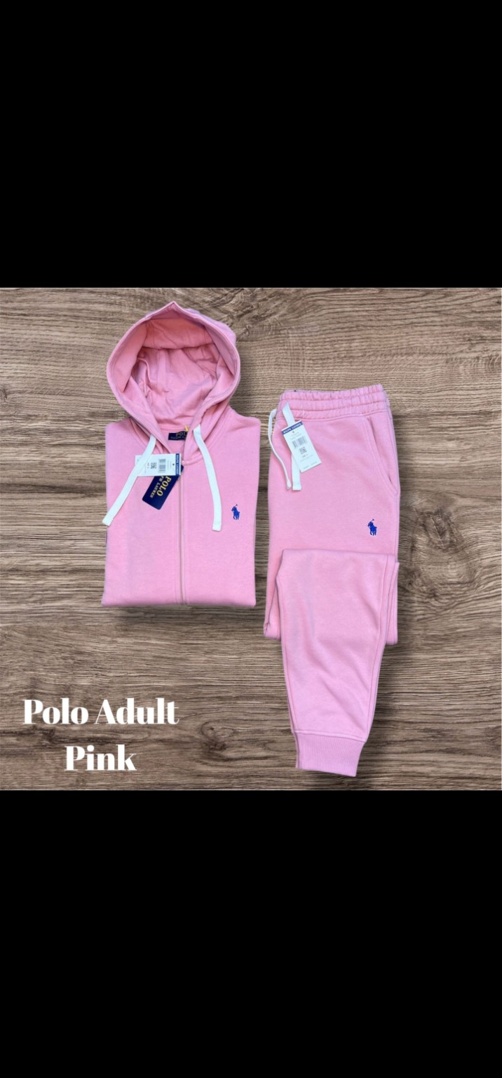 Pink Polo hoodie and jogger set, brand new with tags